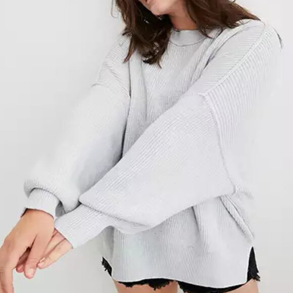 aerie Sweaters - NWT Aerie Oversized Mock Neck Sweatshirt Lavender Purple Ribbed Cozy Pullover